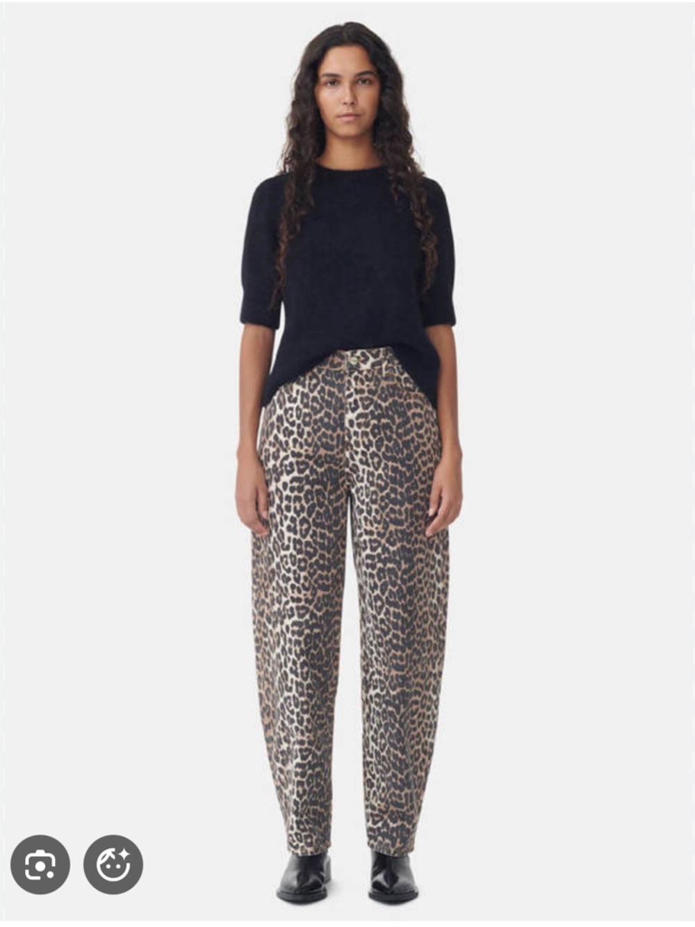 Ganni Stary Jeans in Leopard Print